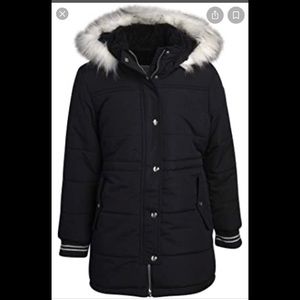 Kensie girl hooded puffer jacket with faux fur